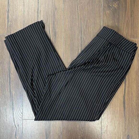 Chico’s Pinstriped Ponte Tapered Ankle Pants SZ 2/12 - Picture 2 of 6